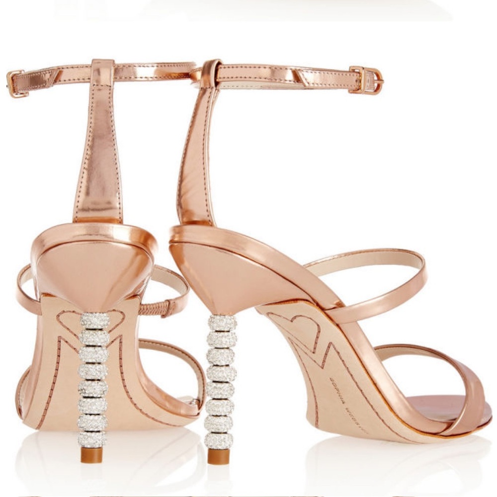SOPHIA WEBSTER Rosalind
Crystal Embellished
Metallic Leather Sandals size 37 new